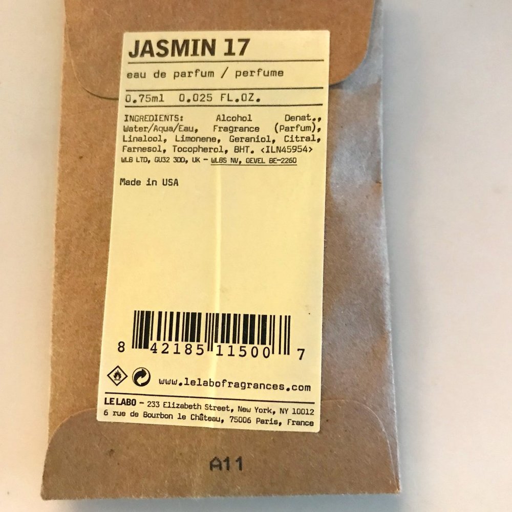 Le Labo Jasmin 17 Sealed Sample